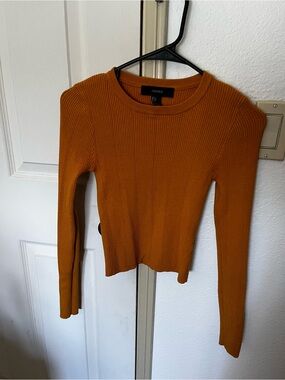 Forever 21 Ribbed Long-Sleeve Top in Mustard Yellow
